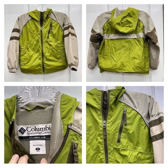 Columbia hooded lined lightweight spring fall jacket coat youth kids boys 8 - Picture 1 of 9